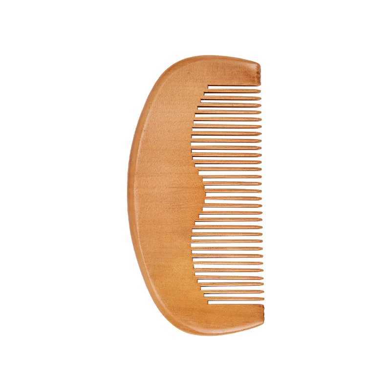 Pocket wood comb natural peach wood ultra narrow toothed wood comb anti-static beautiful beard wave comb W241112