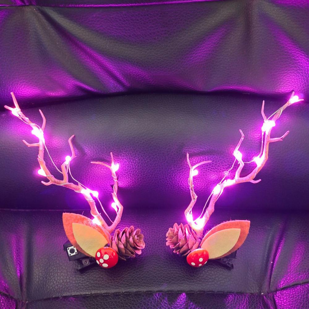 Fast Flash Headband Perfect Christmas Gift Deer Horn Hair Clip Antler Hair Clip Slow Flash Christmas A Great Gift Headwear