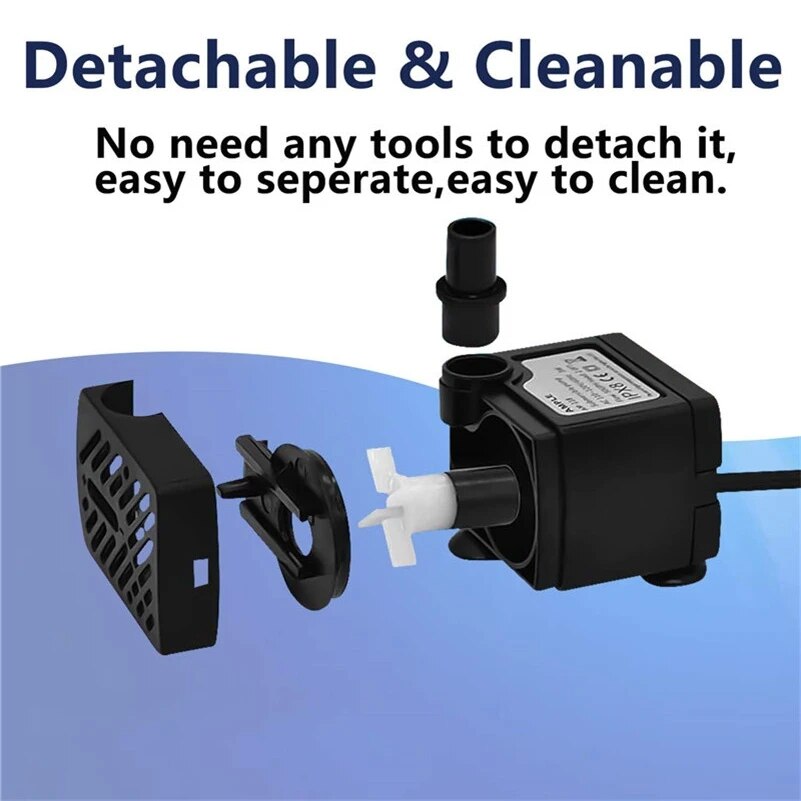 AC 220V 3W EU Plug Submersible Water Pump Aquarium Fountain Air Fish Pond Tank Filter Fish Pond Aquarium Garden Fountain