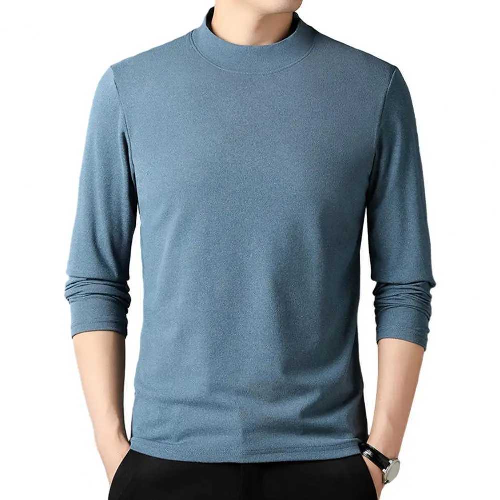 Mens top Basic turtle neck ultra-thin sportswear stylish and breathable warm long sleeved elegant top W2411111