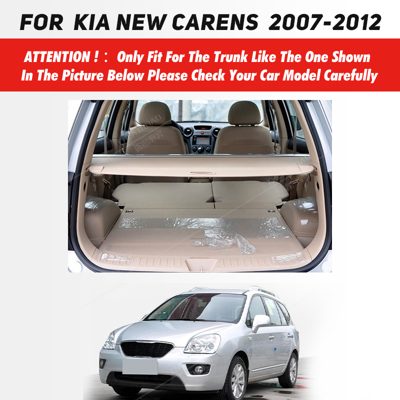 Auto Full Coverage Trunk Mat For Kia New Carens 5-Seat 2007-2012 11 10 Car Boot Cover Pad Cargo Interior Protector Accessories 2af01