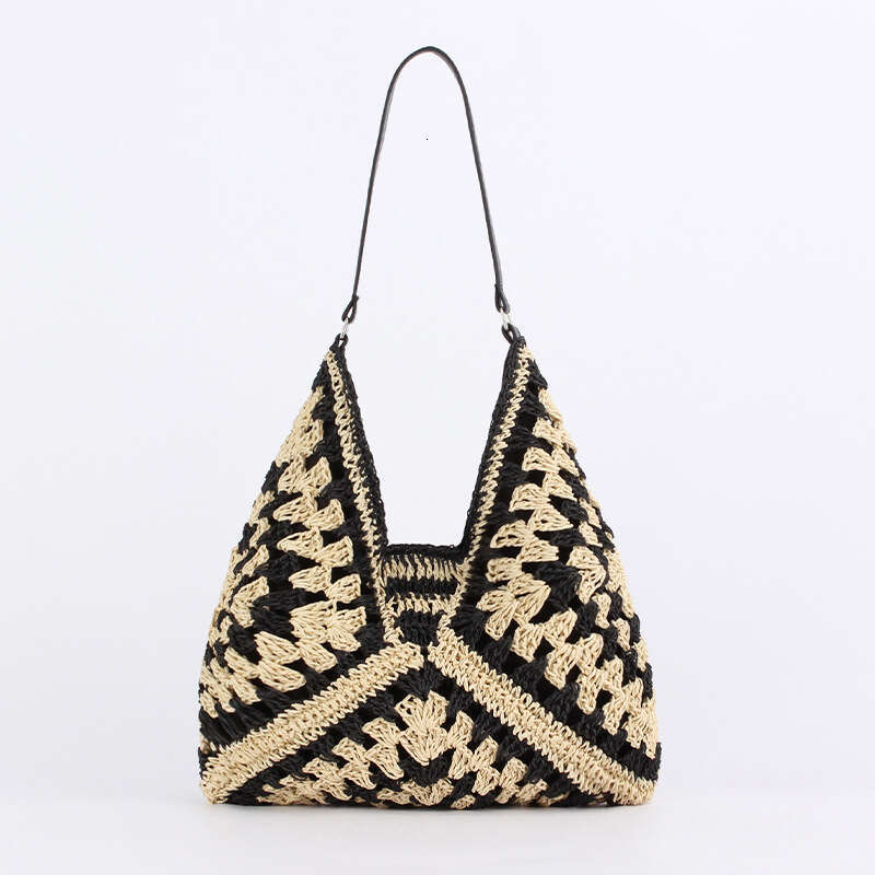Women Straw Tote Large Capacity Vintage Vacation Shoulder Everything Casual Handbag Designer Hollow Summer Beach Bag
