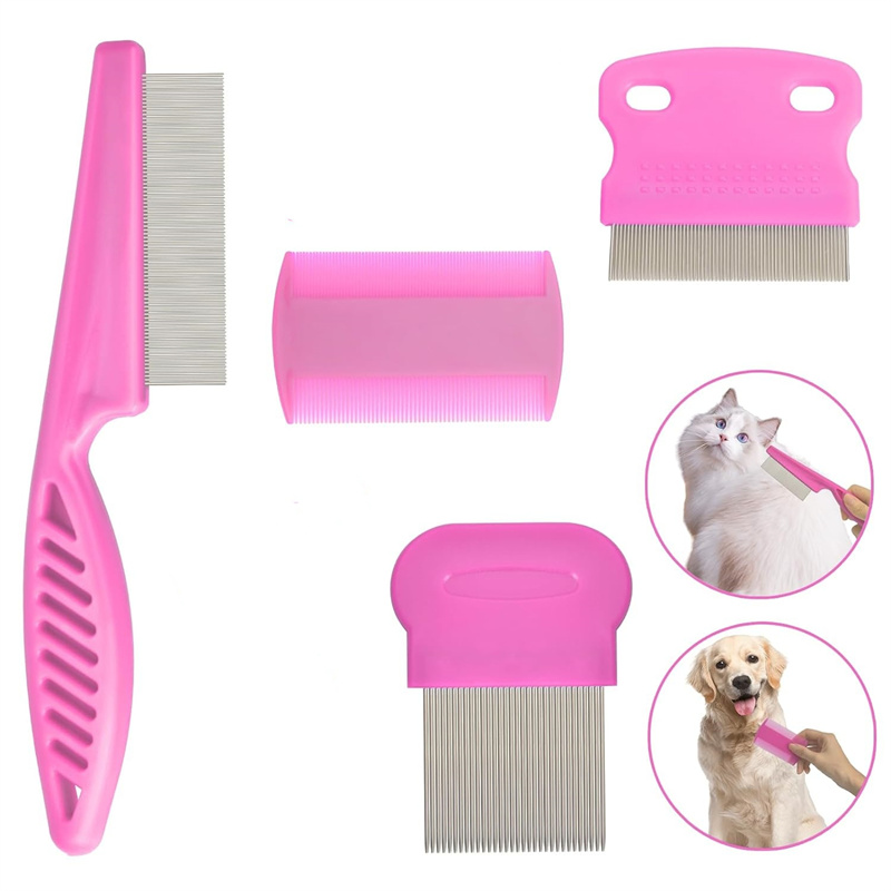 multifunctional pet grooming brush pet hair comb tear stain removal finetooth stainless grooming massage comb dog combs stainless for small dogs puppi