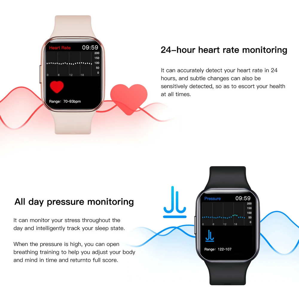 EFFEOKKI Health Smart Watch for Women Girl Health Monitor Heart Rate Tracking Lady Versa Smartwatch for Apple Iphone Xiaomi