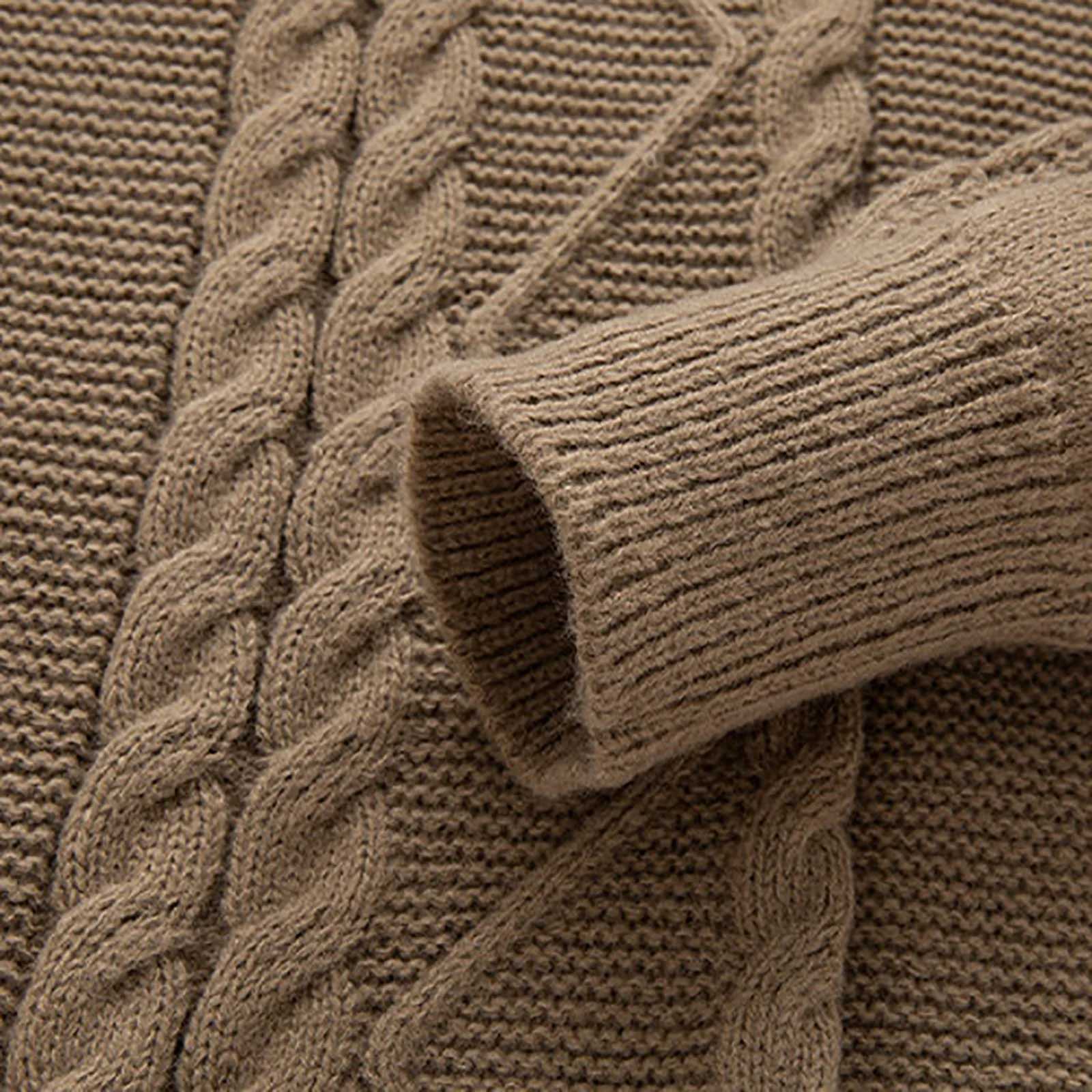 Quarter zip sweater autumn mens floral knit long sleeved sweater mens winter warm and slim fit casual turtle neck plain neck sweater W2411111