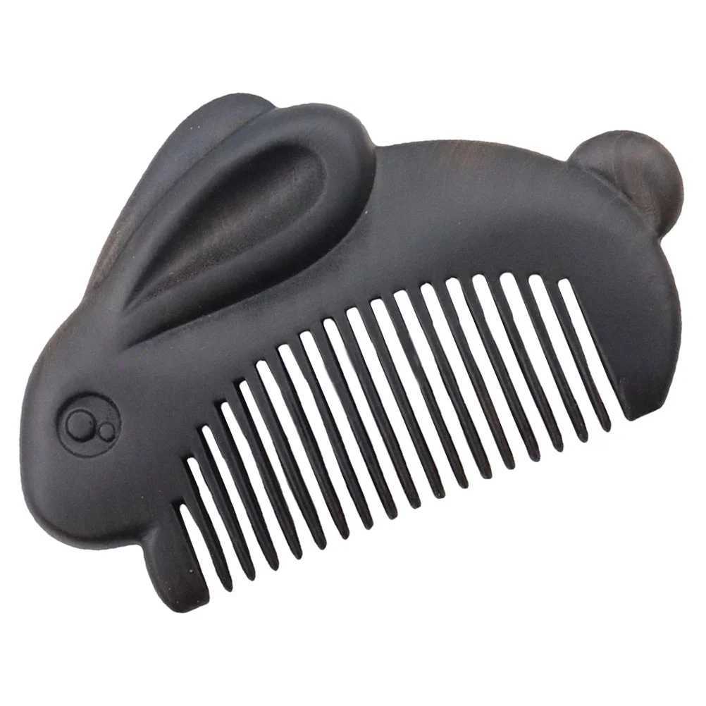 Bird Comb Bunny Travel Hairdressing Diffuser Female Wood Massage Black Wood Rabbit Design Miss W241112