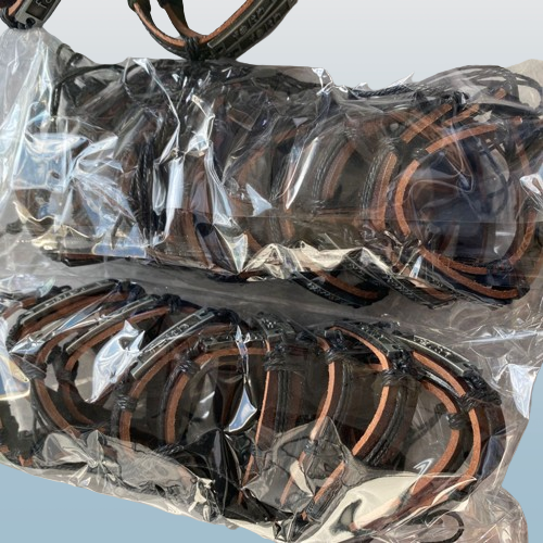 Borwn Color Leather Rope Handmade Braided Faith Charm Bracelets For Men Women Party Decor Bangle Fashion Jewelry