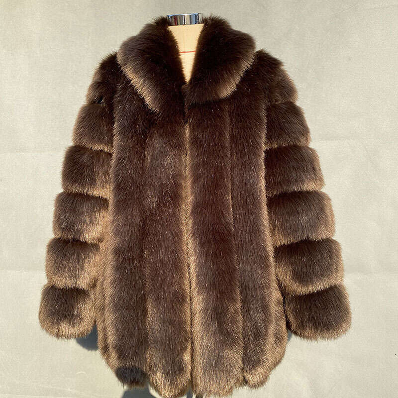 shanshi fur coat women Strength Winter New Women's Imitation Fox Medium Long Fashion Fur Coat