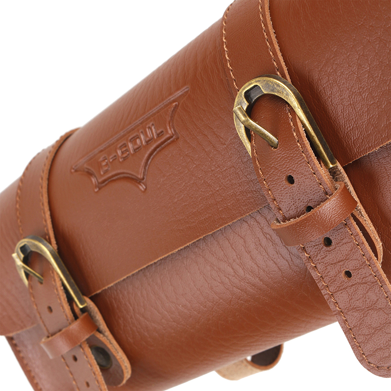 Bag, PU Leather Classic Retro Bike Rack Bag Storage Tool For Bicycle Scooter Head Folding Handlebar Saddle