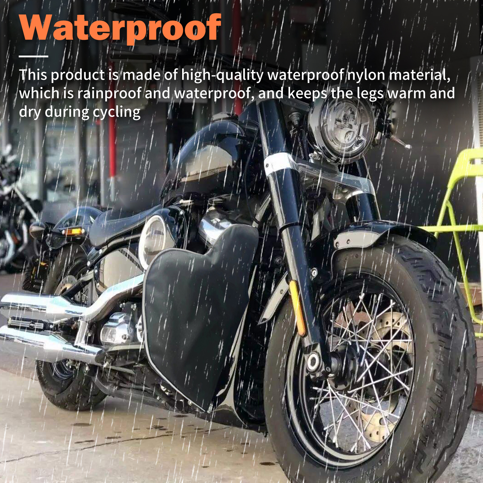 Motorcycle Soft Lowers Chaps Engine Guard Cover Leg Warmer Bag Waterproof For Harley Softail Breakout Fat Boy Slim FXDB 2018-23