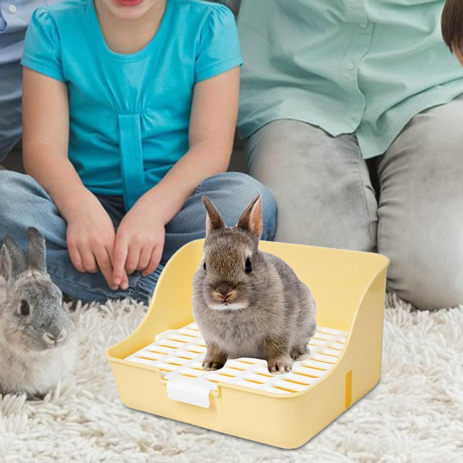 Rabbit Litter Box Detachable Pee Tray Portable Bedpan Pet Toilet for Hamster Small Animals Chinchillas Pet Supplies Bunny