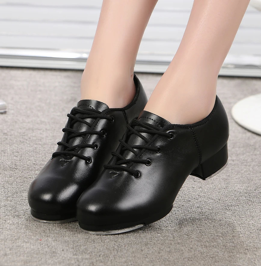Sports dance shoes adult and childrens performance tap dance shoes soft soled natural leather shoes step sports shoes dance shoes 241111