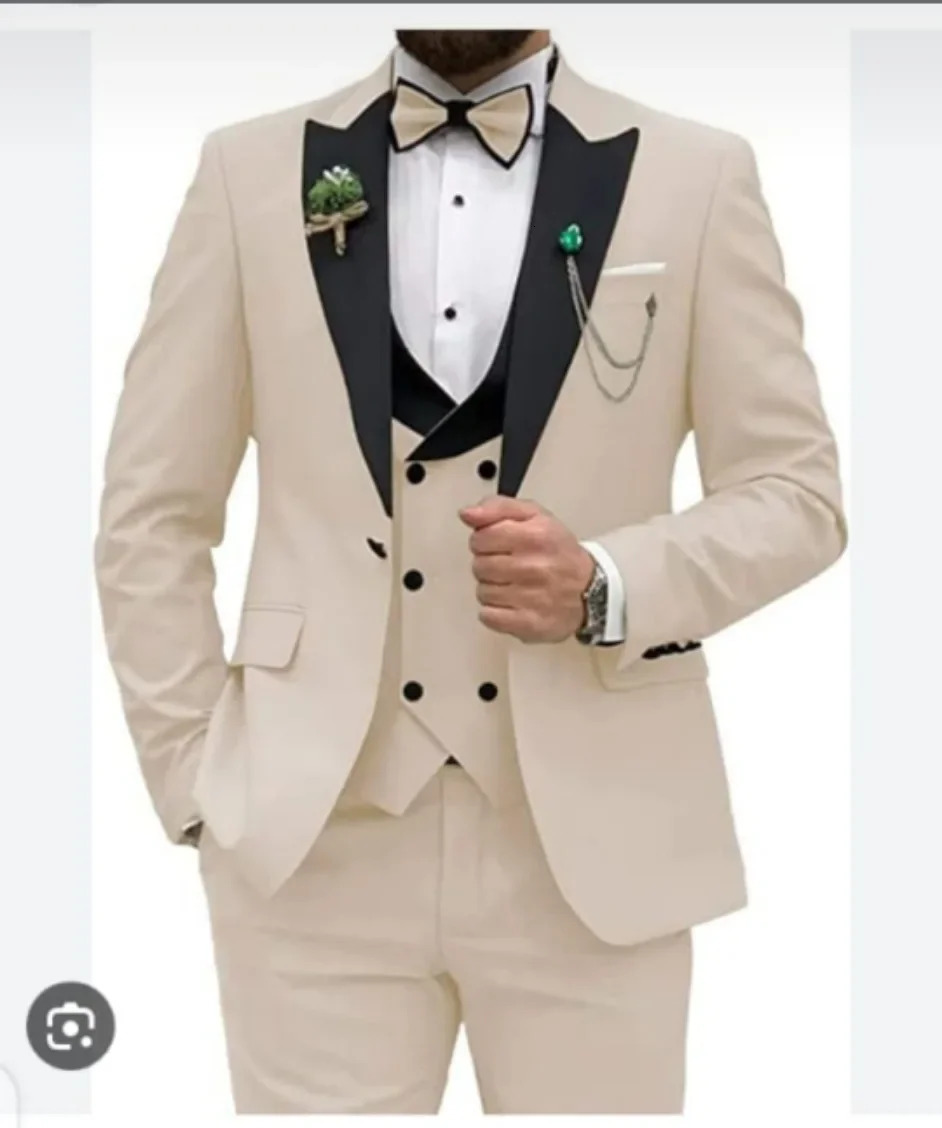 Casual Business Mens Suit Three-piece Bridegroom Man Wedding Banquet Dress Costume Homme Trajes Elegante Para Hombres 241111