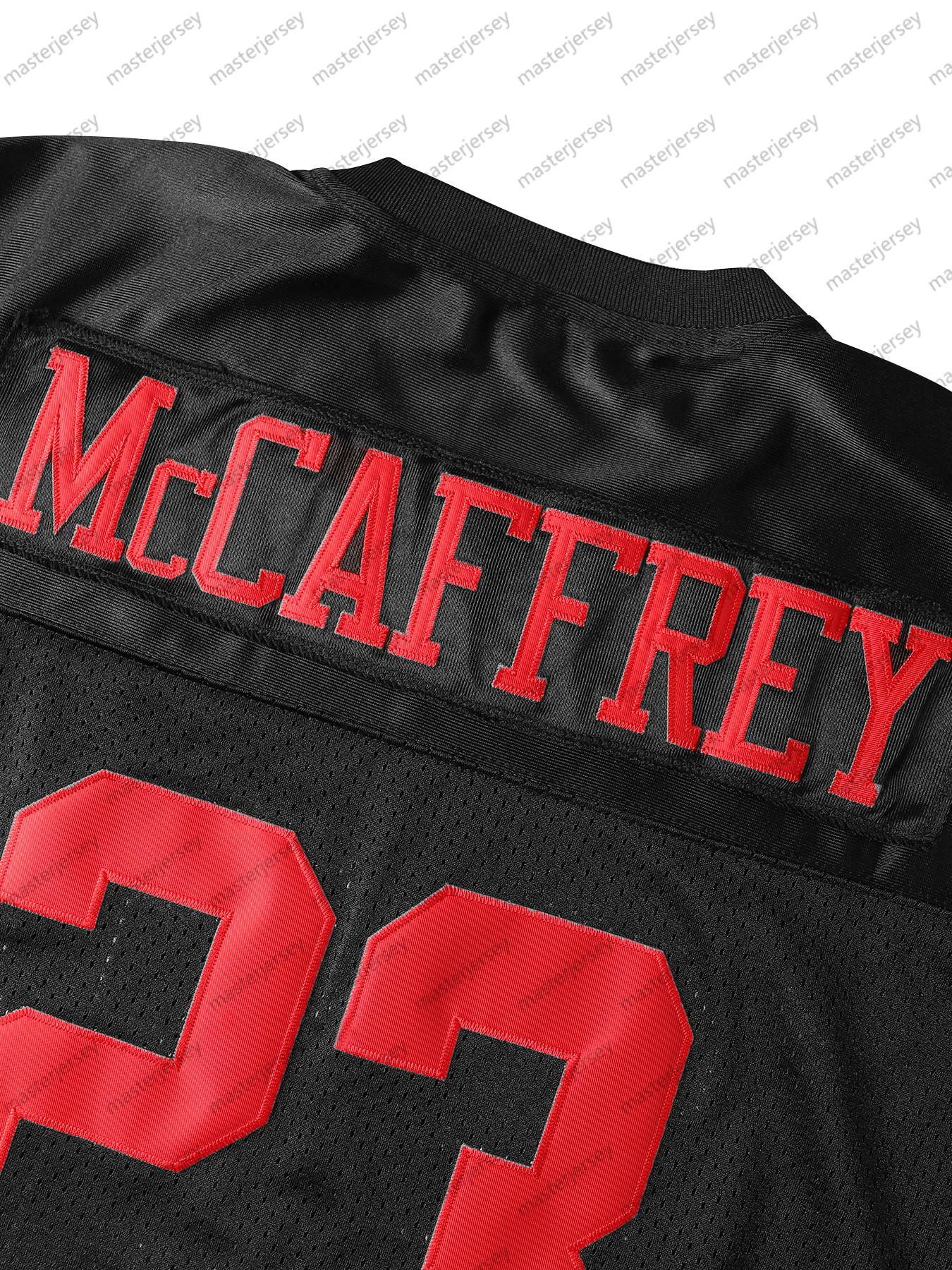 #23 McCAFFREY Comfy V-Neck Football Jerseys Men Mesh Embroidery For Training And Competition Breathable Moisture-Wicking Short Sleeve Top for Active J
