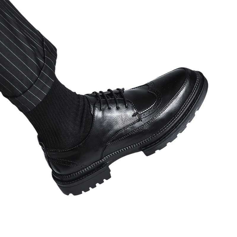 Men Dress Shoes Block Mens Shoes Korean Version Trendy British Casual Shoes Wedding Shoes Formal Pointed Groom's Leather Shoes 241009