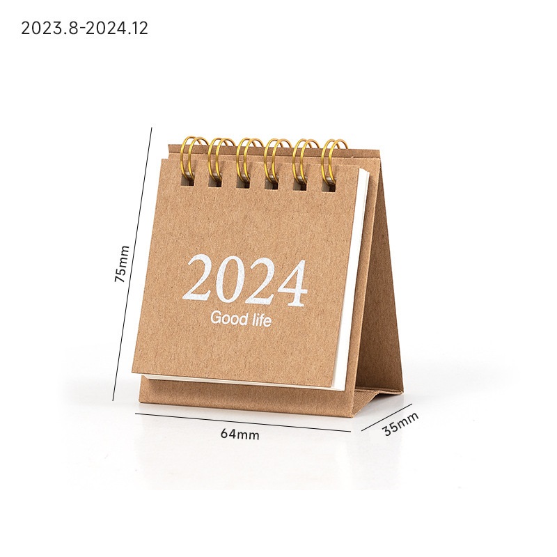 Refreshing Simple Solid Color 2024 Mini Desktop Paper Calendar Dual Daily Scheduler Table Planner Yearly Agenda Organizer Desk