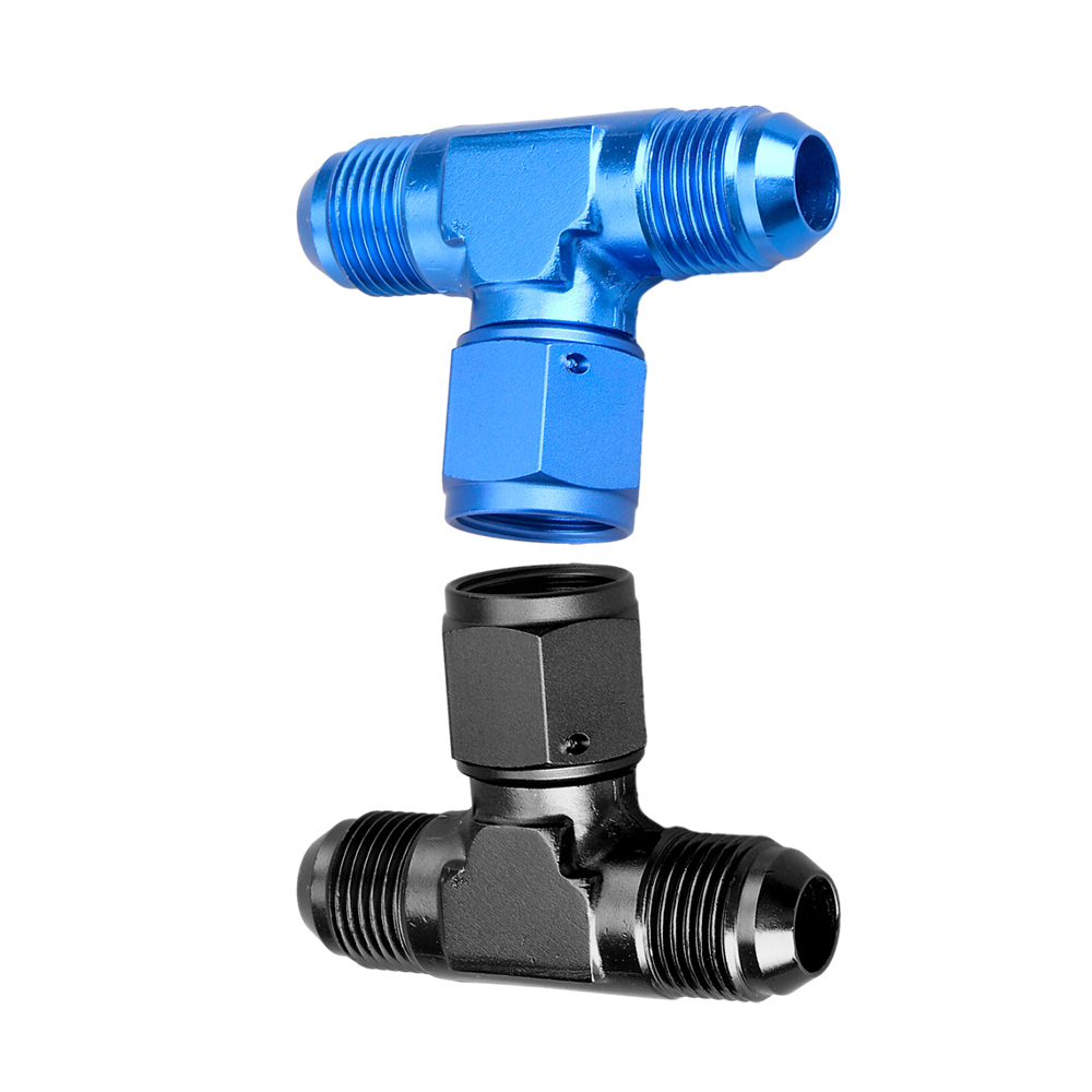 Aluminum Flare AN4 AN6 AN8 AN10 AN12 Female To Male Tee On Side Thread Fitting Adapter Black