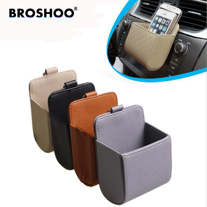BROSHOO Car Styling Universal Car Outlet Universal Ceel Phone Card Sundries Holder Case Box Nets Car Air Vent For Iphone 1e132