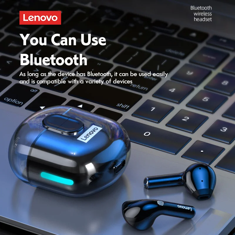 Lenovo LP12 Wireless Bluetooth Headphones with Dual Mics ENC Noise Reduction TWS Bluetooth 5.1 Earphones Touch Control Earbuds