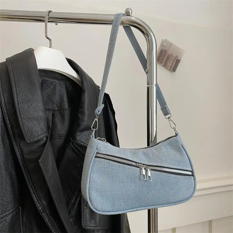 Womens Bag Korean Fashion Denim Shoulder Bag Handbag Wallet Bag Office Womens Bag 241111