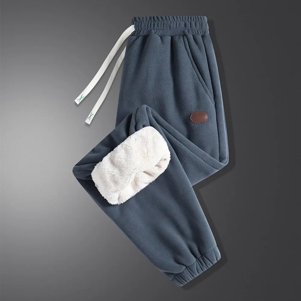 Mens Fleece Sweatpants Sherpa Lined Winter Warm Pants Lounge Athletic with Pockets 241112