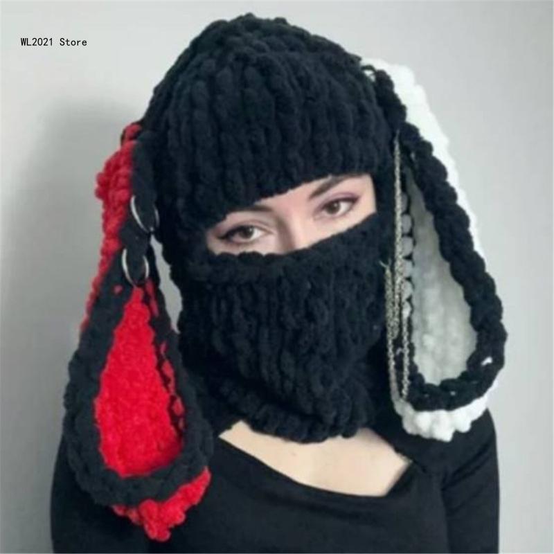 Winter for Girl Handwoven Balaclava Novelty Party Adult Knit Full Face Mask Hat Sport Accessories
