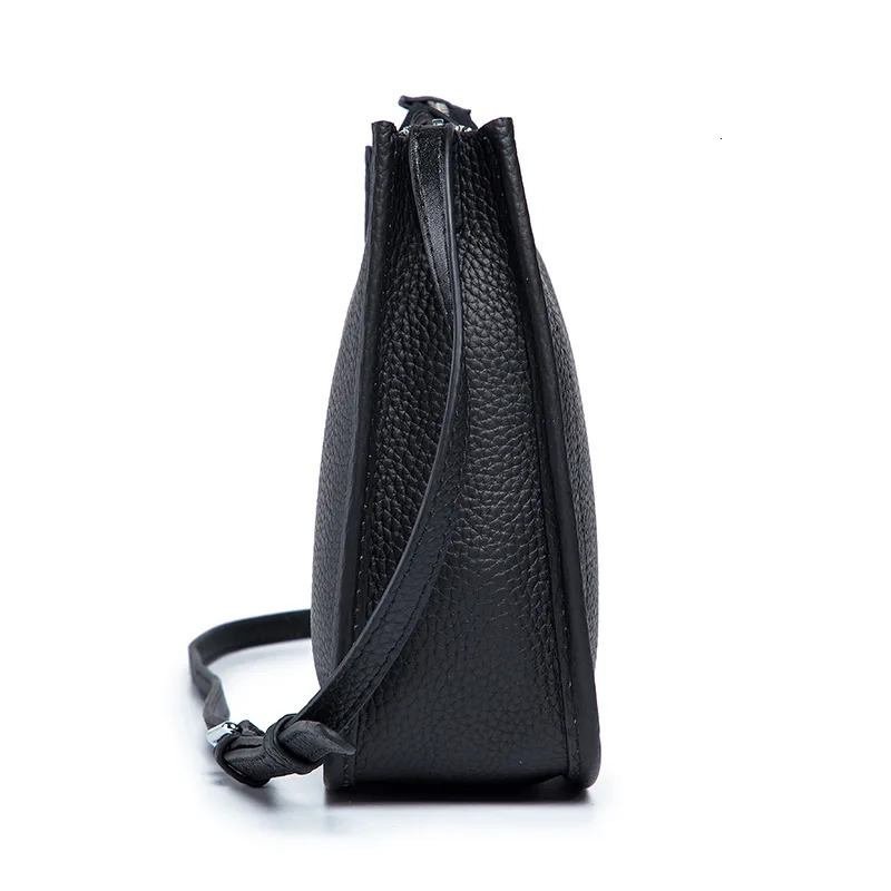 Women Genuine Leather One Shoulder Bucket Bag y Cowhide Crossbody For Female ner Handbag Small Messenger Tote 241111