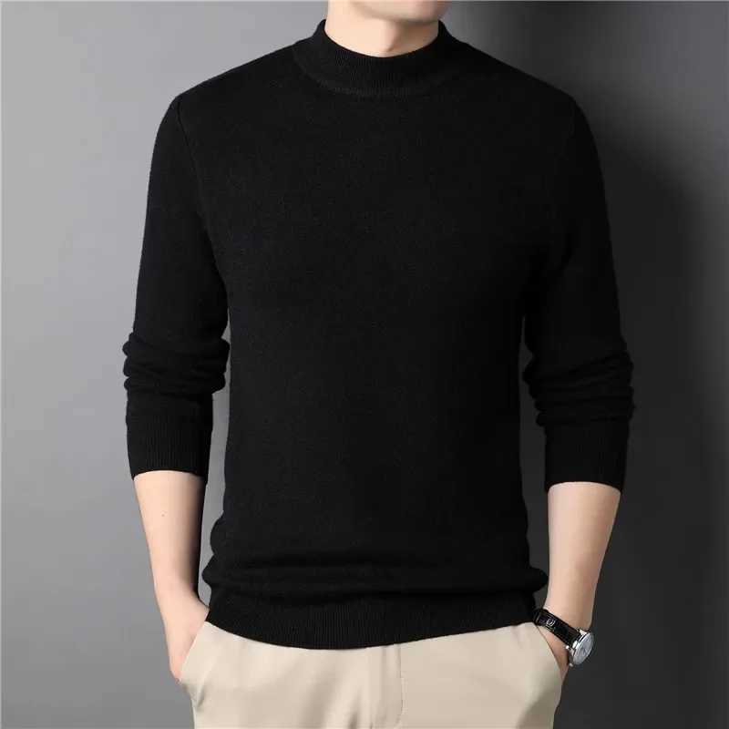 2024 New Mens Cashmere Sweater Half Turtle Neck Mens Sweater Knitting and Pulling Machine W2411111