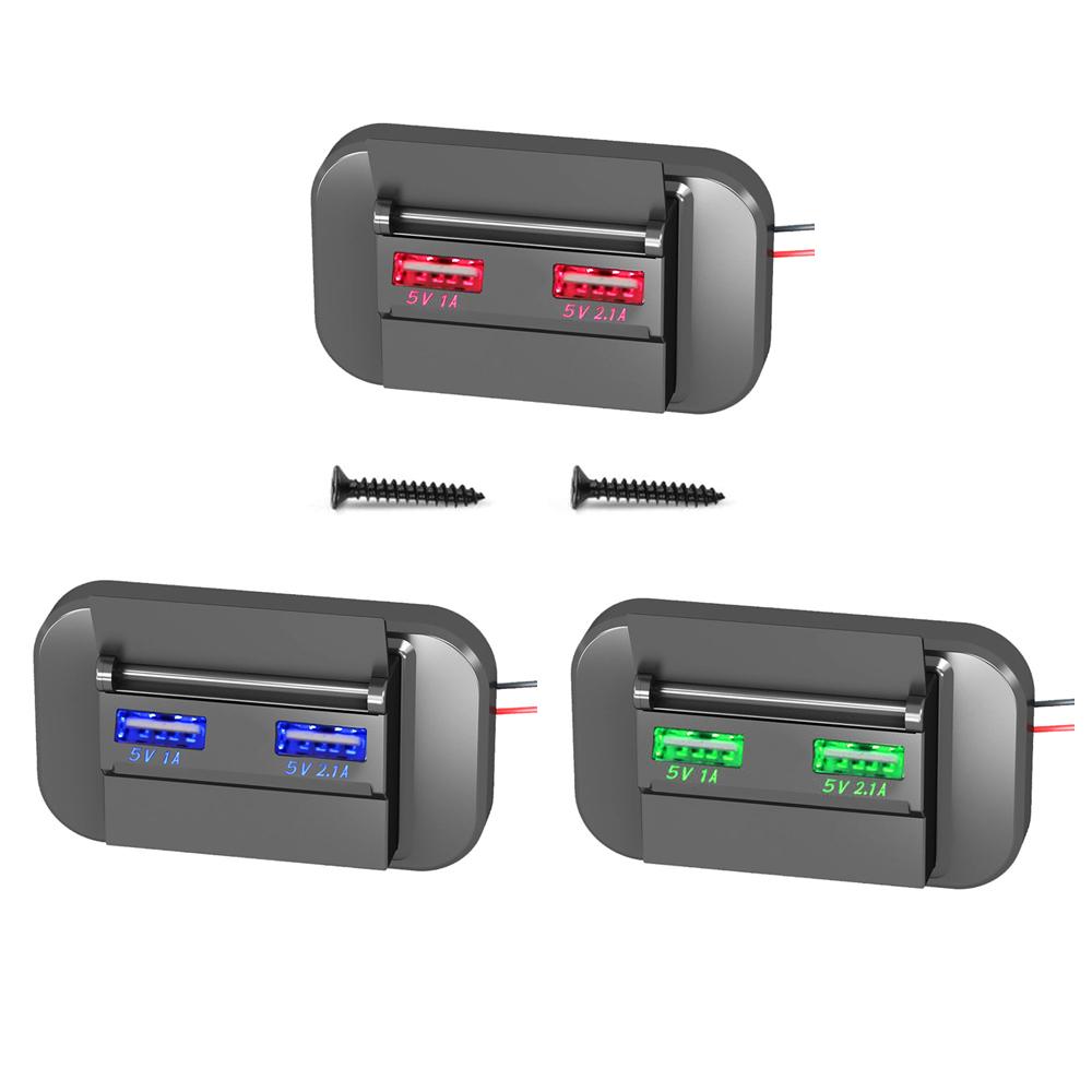 3.1A Socket USB Charger Dual 5V PD Type C For Motorcycle Auto Truck ATV Boat Car RV Bus Power Adapter Outlet Dustproof smile