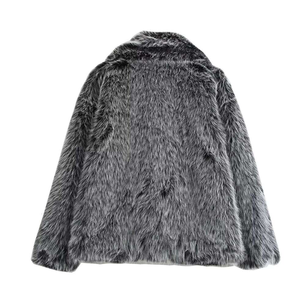 shanshi fur coat women Artificial buttoned fur hooded jacket