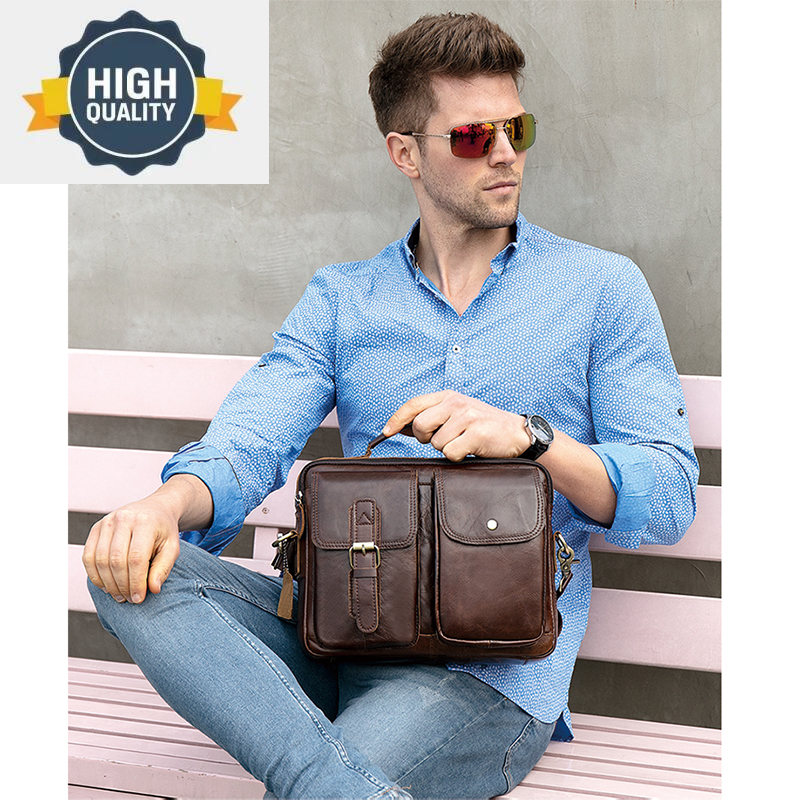 shoulder bag Men's for men totes Hasp Top-handle Vintage male 's genuine leather crossbody s Hand 8114 5874c