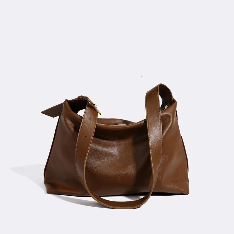 Vintage Pillow n PU Leather Boston Handbag For Women Casual Large Capacity Shoulder Crossbody Bags Fashion Shopper 241111