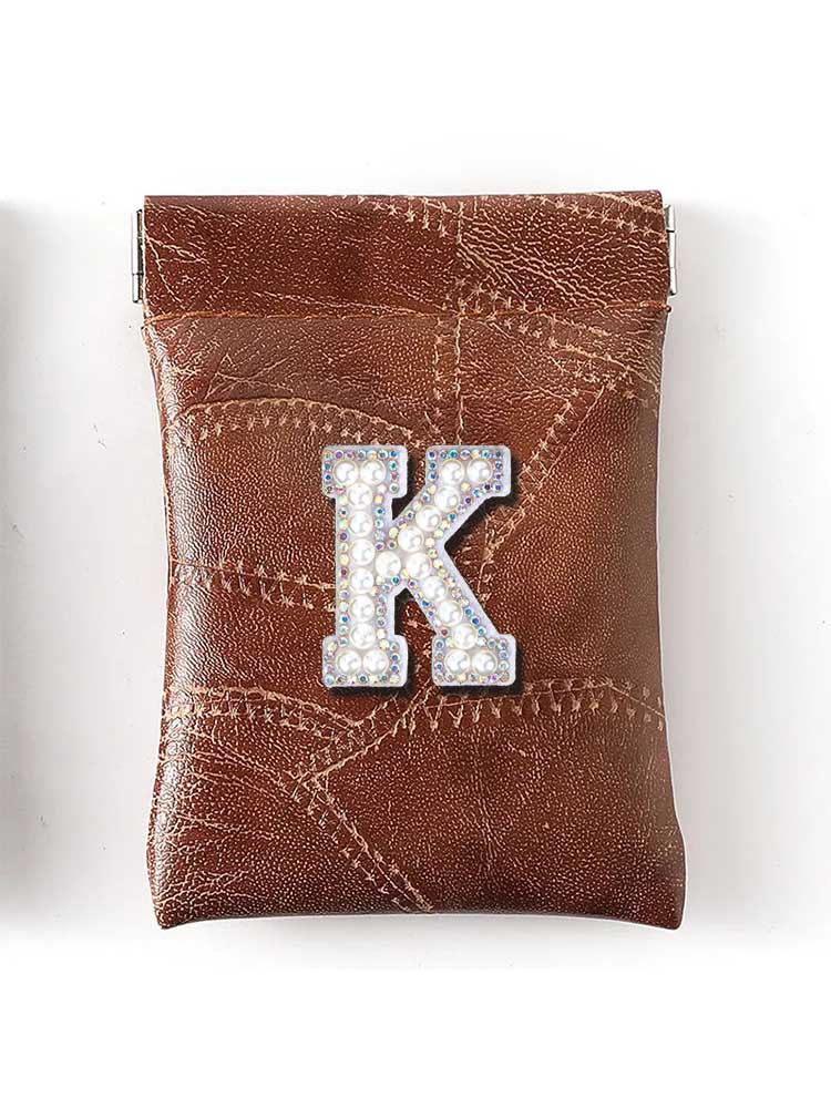 PU Key Wallet - Car Key Bag - Large Capacity Anti-Scratch Realist Gold Crystal Decor Dangle 5f361