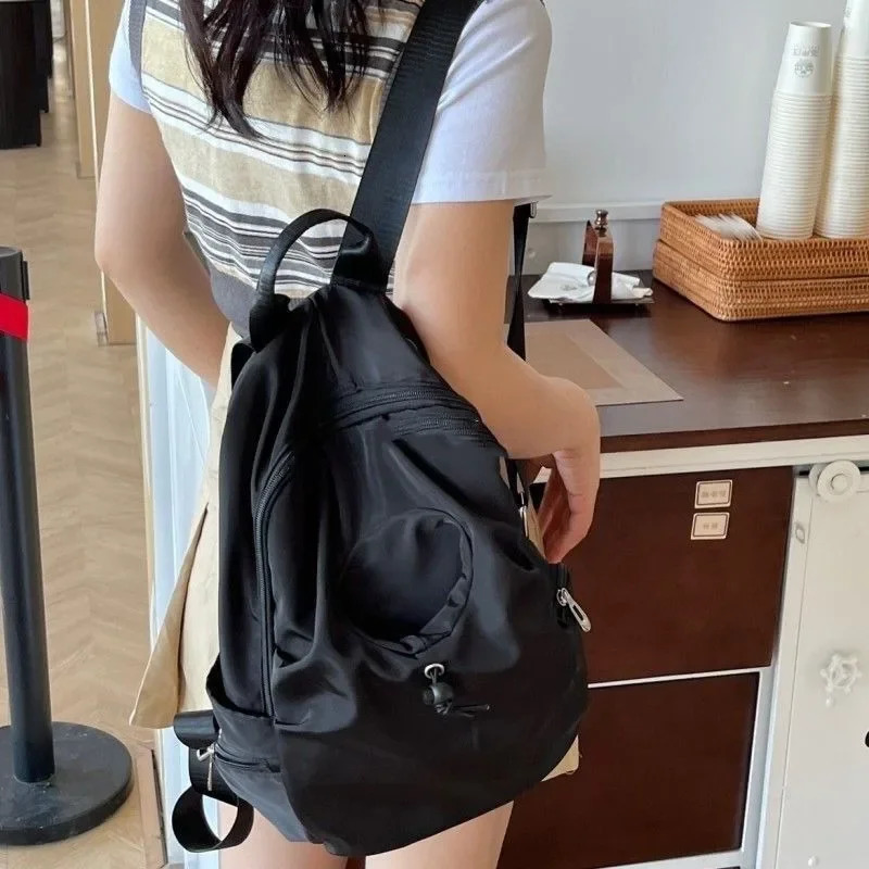 Y2k fully matched casual womens backpack retro fashion Korean travel bag street outfit simple backpack 241111