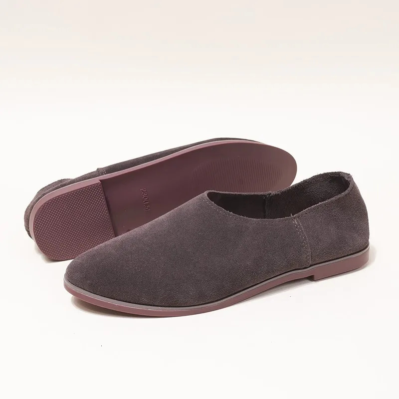 Aiyuqi Ballet Apartment Womens Shoes Leather Large Size 41 42 43 Pointed Toe Womens Shoes 241111