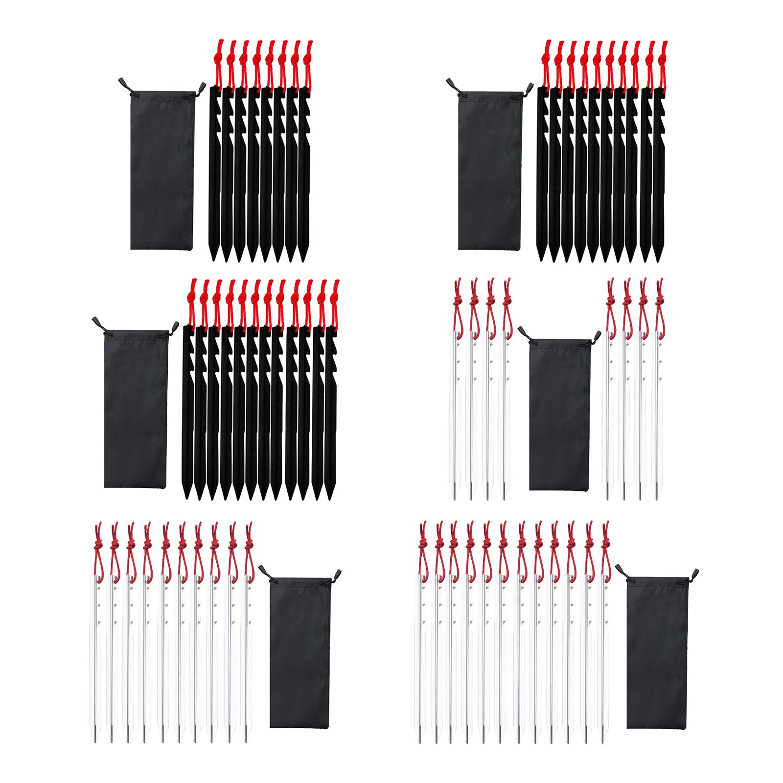 Stakes with Carry Pouch Durable Lightweight Anchors Heavy Duty Tent Ground Pegs for Outdoor Gardening Hiking Tarp