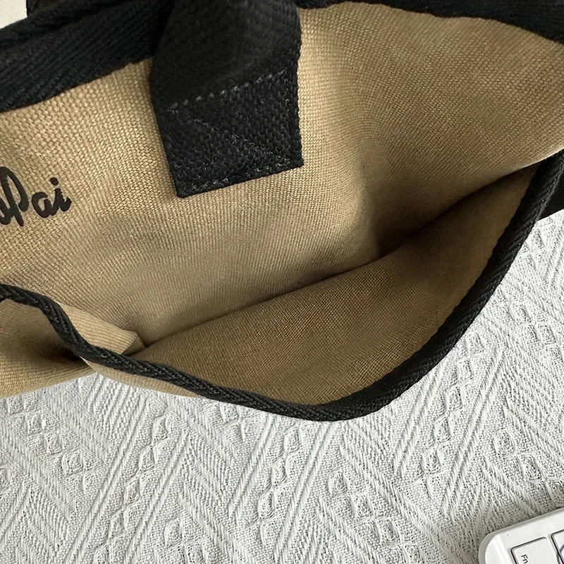 Panda Style Splicing Adjustable Shoulder Bag High Quality Niche Large Capacity Versatile Bag 241111