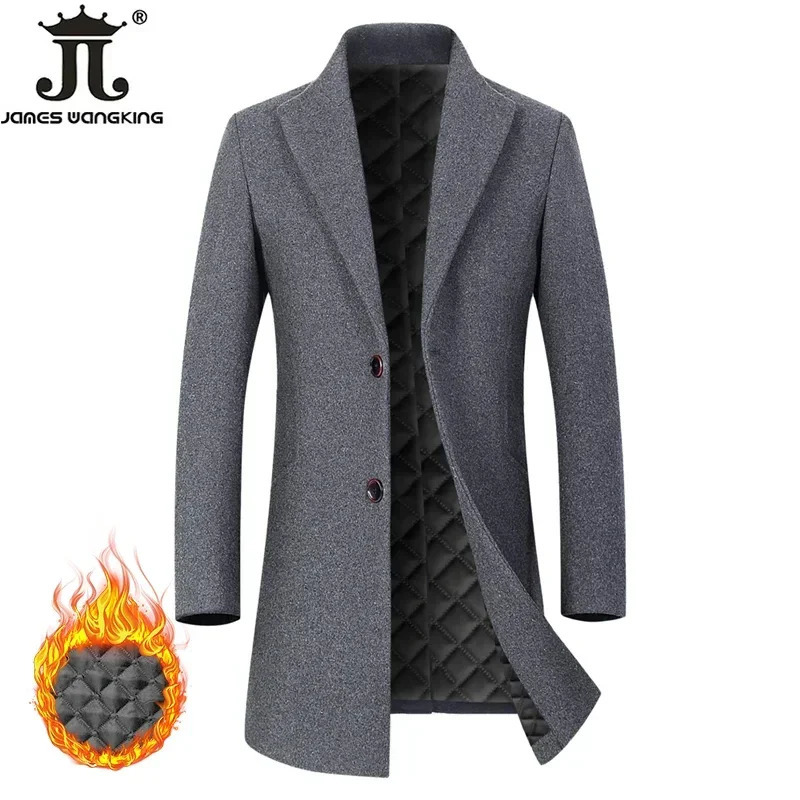 Autumn/Winter High end Fashion Boutique Warm Mens Solid Color Leisure Business Wool Coat Windproof Machine 241112