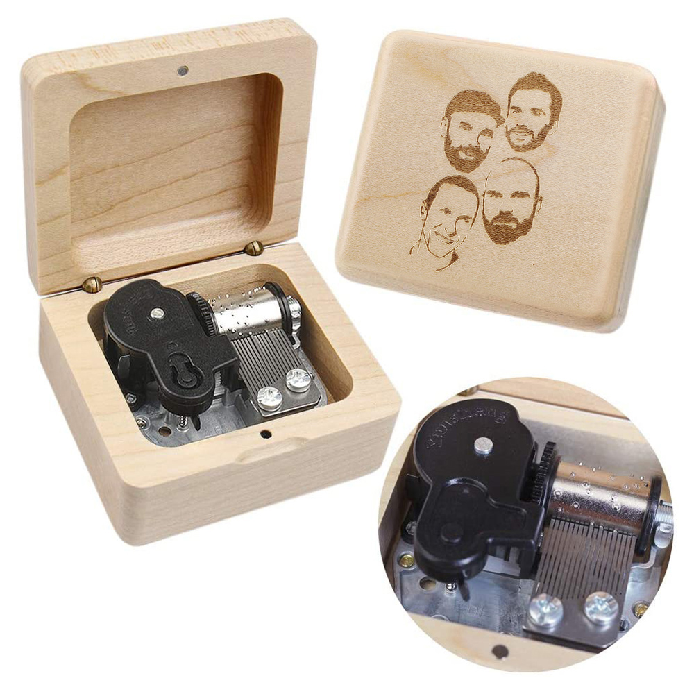 Coldplay Theme Music Box Solid Maple Wood, Yellow Finish | 2024 Birthday Gift dh911125171