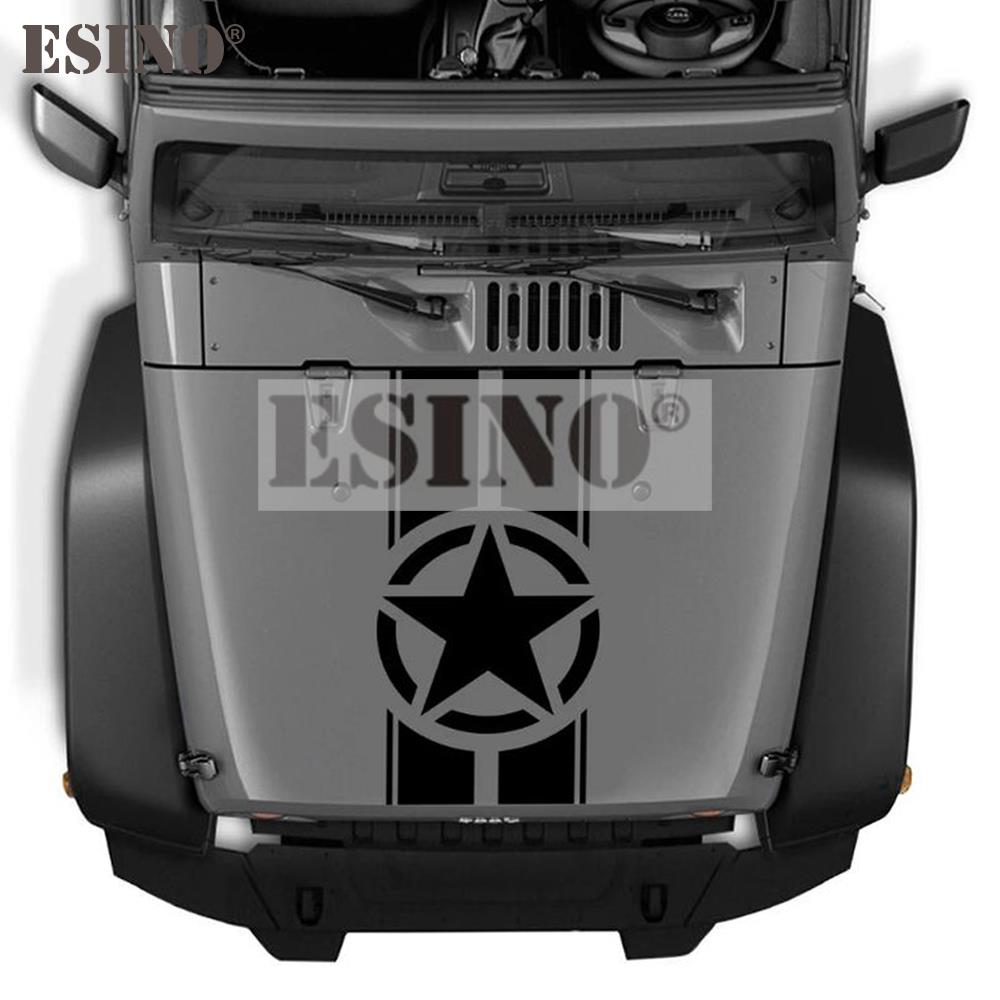 Styling Star Stripe Hood Decorative Cover PVC 3D Carving Vinyl Racing Sports Decal Head Sticker Car Accessories