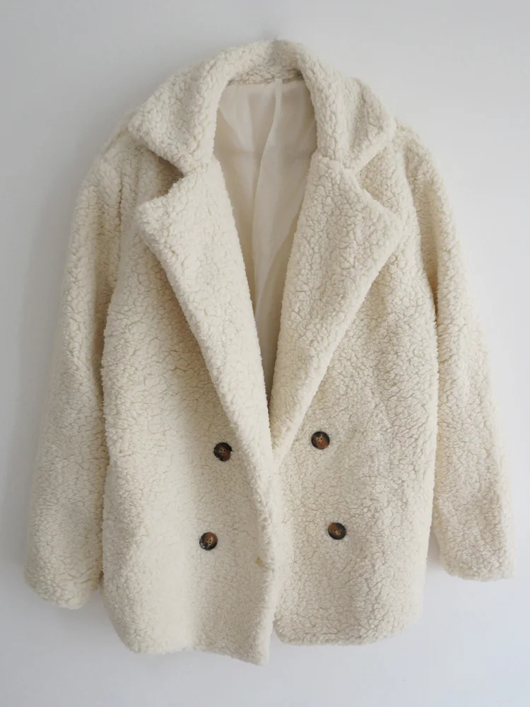 Womens camouflage wool jacket winter warm open top wool sweater teddy bear sherpa jacket pocket 241112