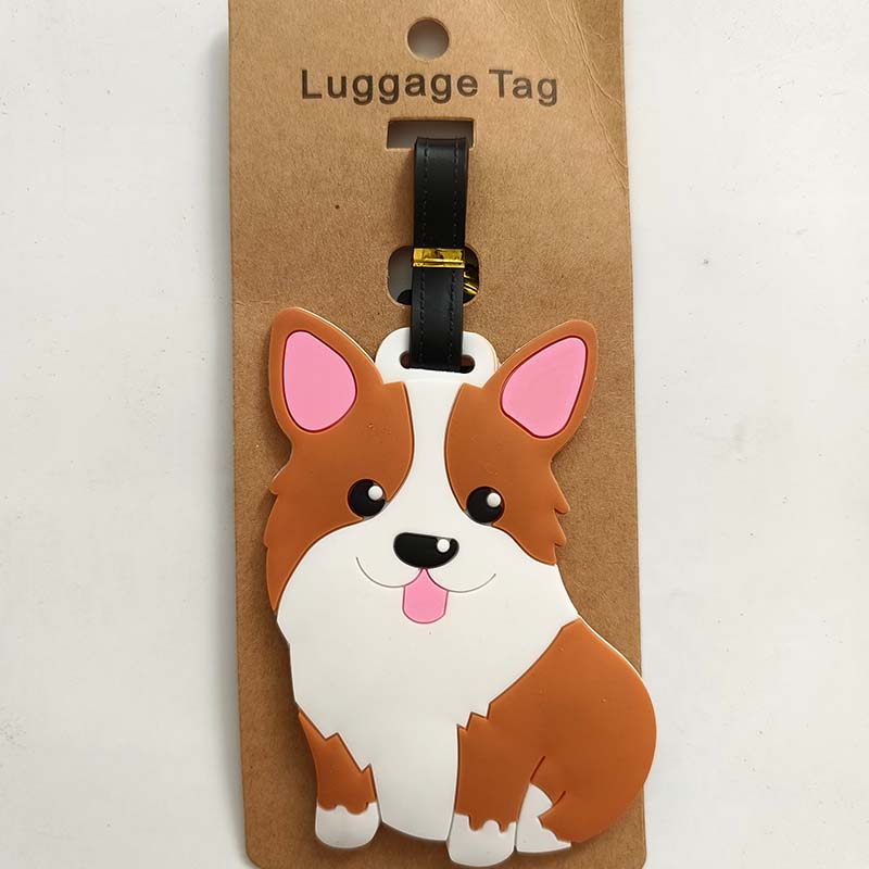 Travel Accessories New Design Corgi Dog Lage Tag Silica Gel Suitcase ID Addres Holder Baggage Boarding Portable Label