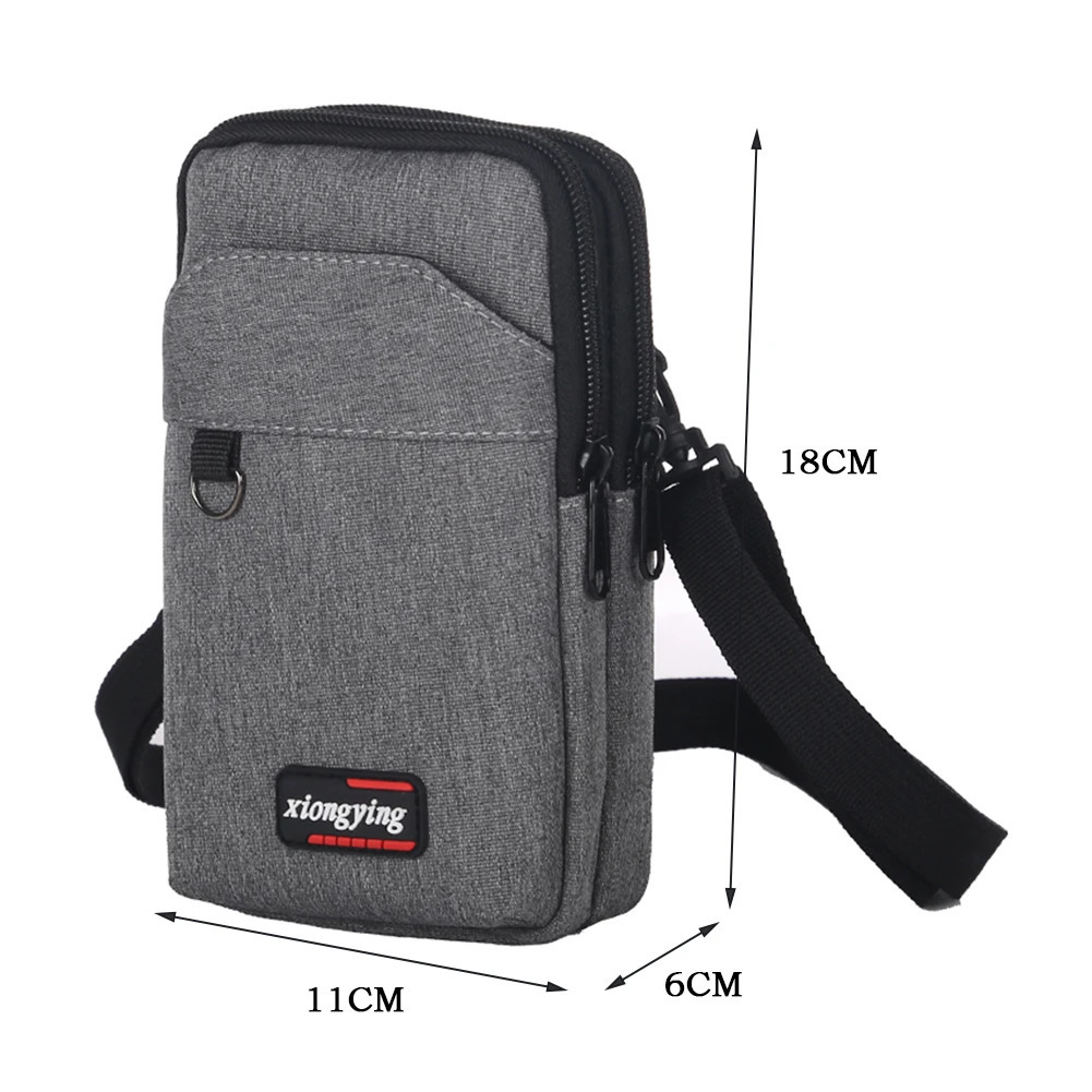 Canvas Shoulder Bag Men Solid Color Crossbody Mens Casual Fashionable Phone Pouch Camping Hunting Small Square Wallet 241111