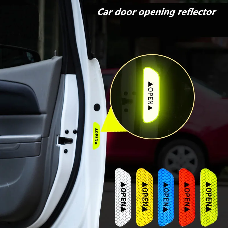 Wheel Hub Tire Stripes Door Safety Opening Sticker Auto Rear Warning Reflective Tape Car Accessories