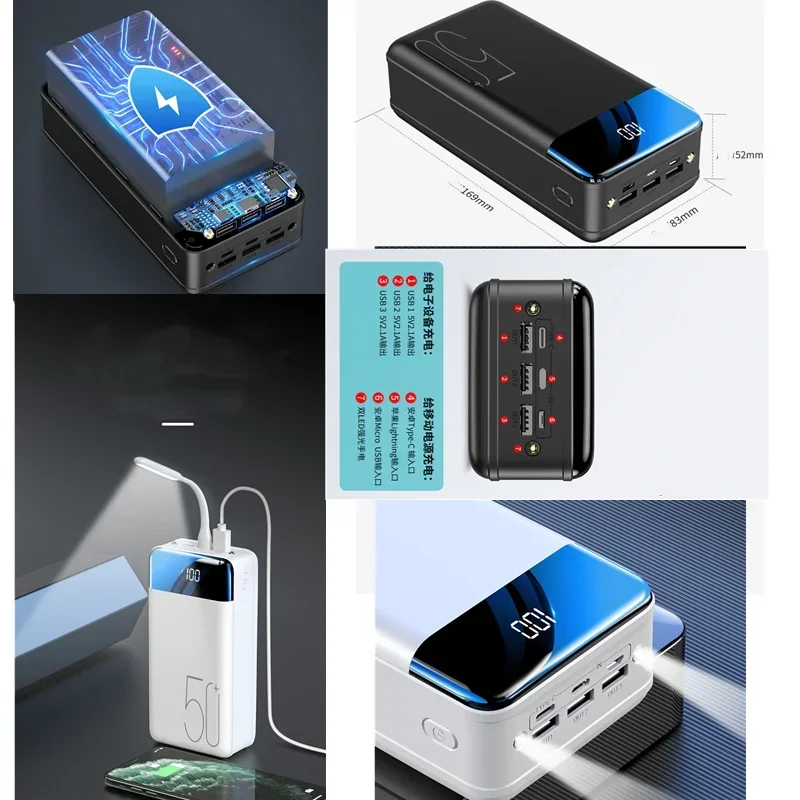 New General 5V 2.1a Fast Charging 100000/98000 MAh High Capacity Power Bank Fast Charging Mobile Power Supply+Free Shipping