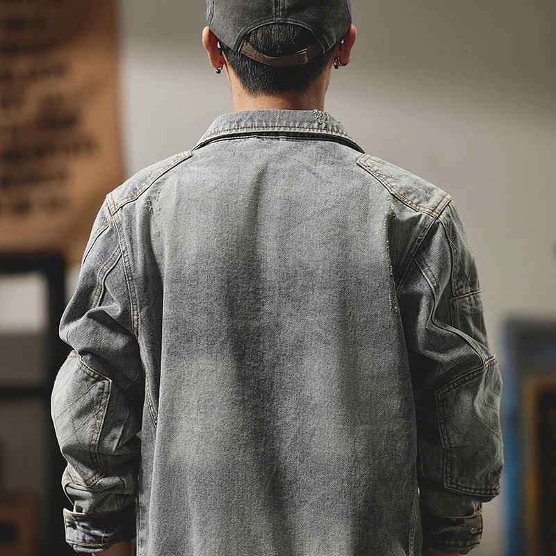 Mens clothingMens casual coatMens denim jacketJean jacket for mencow boy 241108