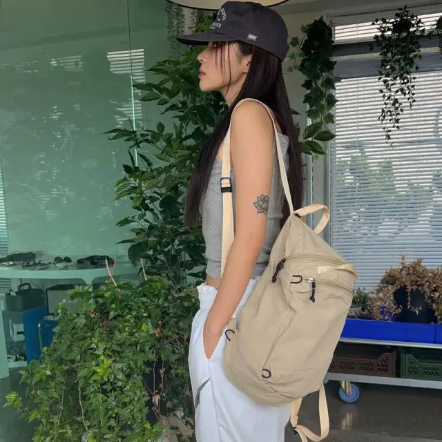 Nylon backpack Korean style large capacity school backpack Y2k waterproof travel backpack 241111