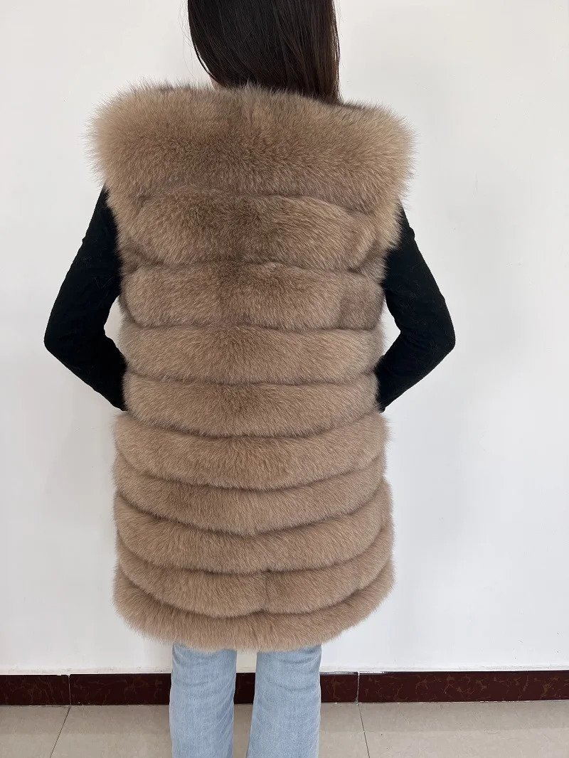 Natural Real Fur For Women MidLength Short Womens Warm Winter Jacket Vest ious Furry Large Size clothing 241112