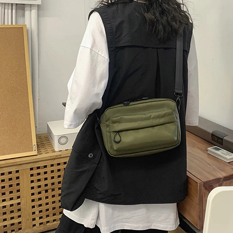 Casual Men Shoulder Messenger Bag Nylon Cell Phone Unisex Crossbody Pack Travel Waist Male Chest Pouch Backpak 241111