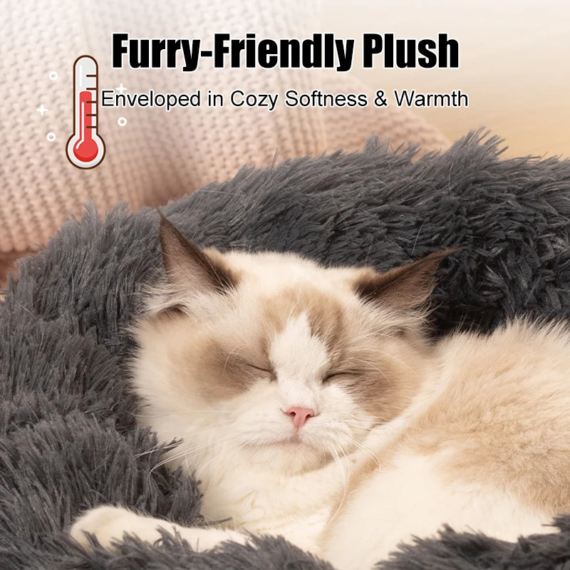 40100cm Fluffy Pets Dogs Beds Large Round Dog Bed Super Warm Soft Cat House Plush Nest Winter 241111
